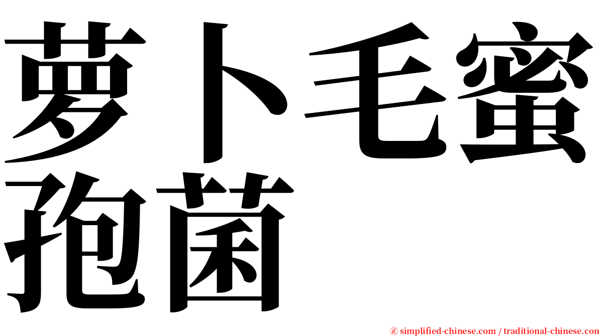 萝卜毛蜜孢菌 serif font