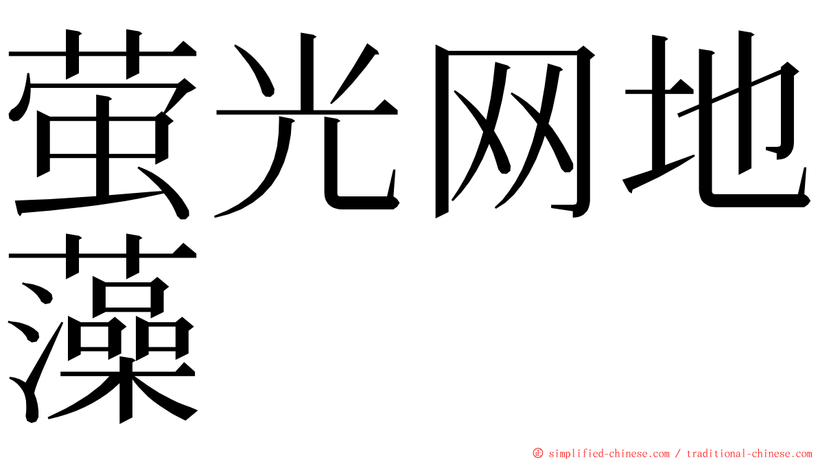 萤光网地藻 ming font