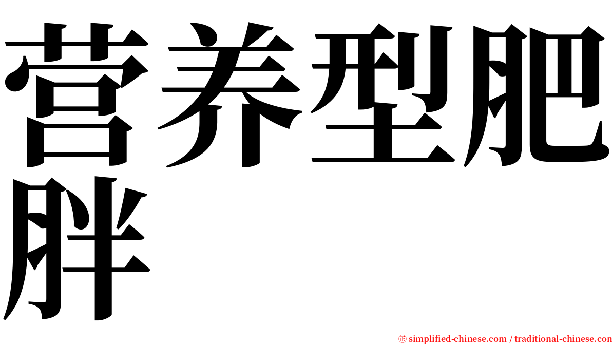 营养型肥胖 serif font