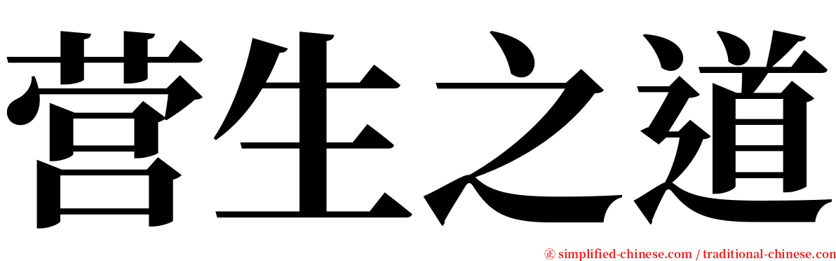 营生之道 serif font