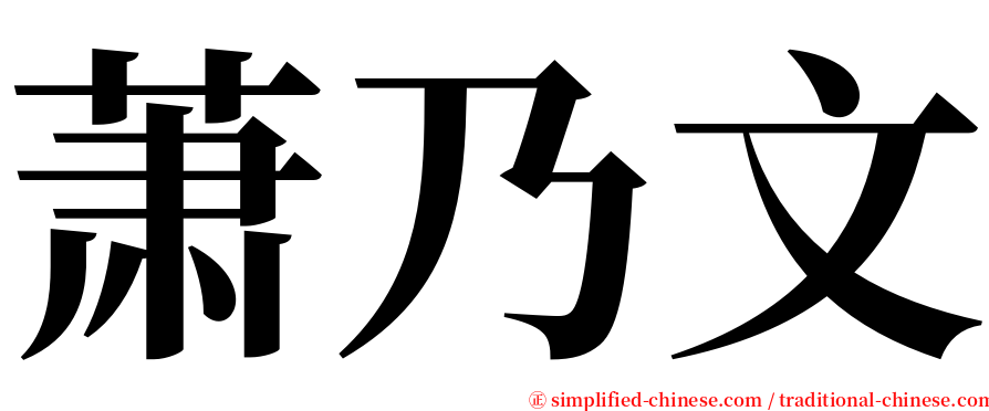 萧乃文 serif font