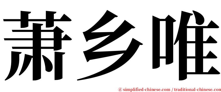 萧乡唯 serif font