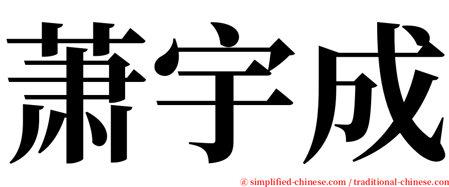 萧宇成 serif font