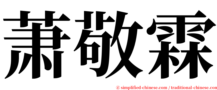 萧敬霖 serif font