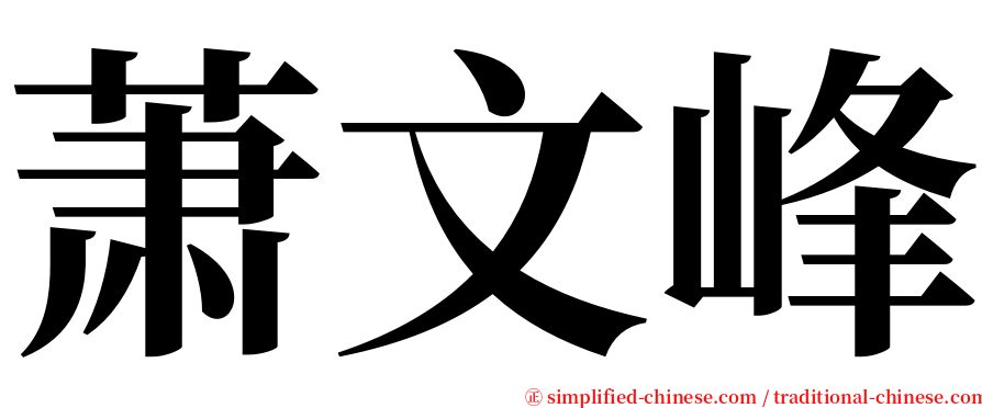 萧文峰 serif font