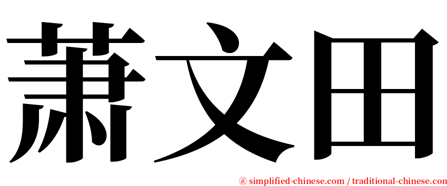 萧文田 serif font