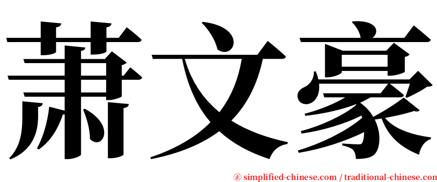 萧文豪 serif font