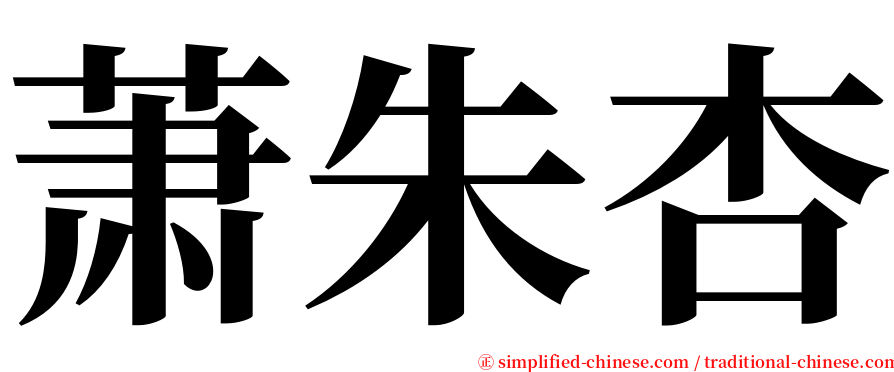 萧朱杏 serif font