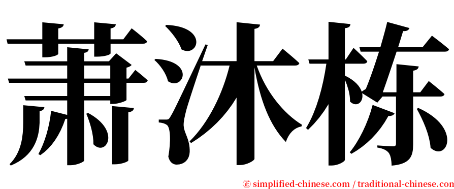 萧沐栋 serif font