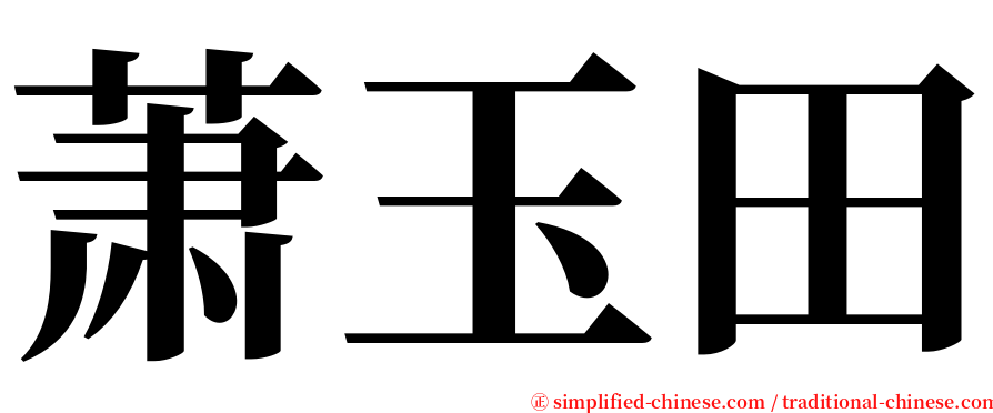 萧玉田 serif font