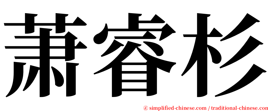 萧睿杉 serif font