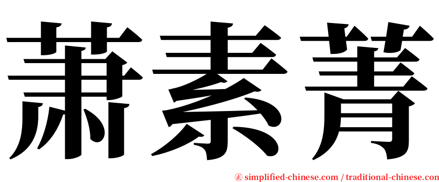 萧素菁 serif font