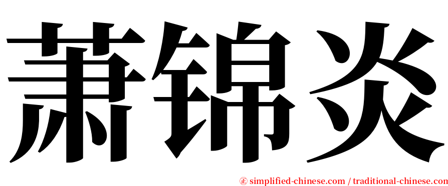 萧锦炎 serif font