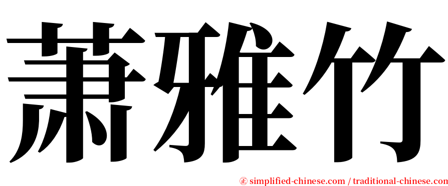 萧雅竹 serif font