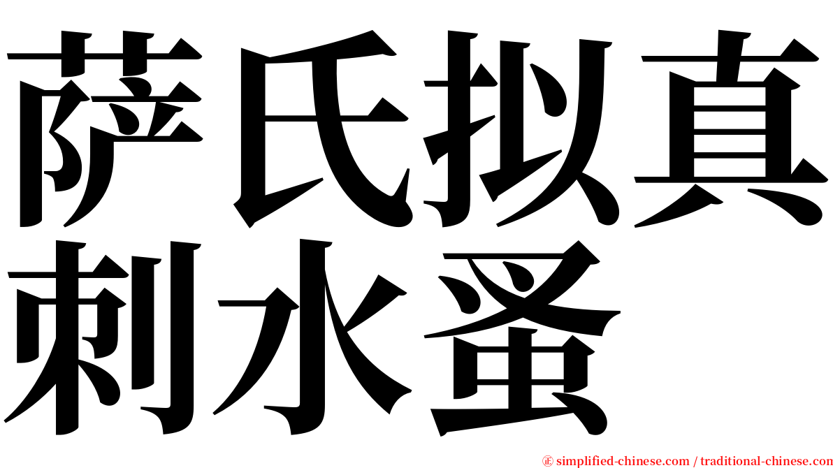 萨氏拟真刺水蚤 serif font