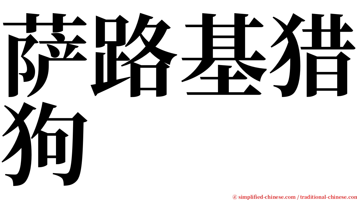 萨路基猎狗 serif font