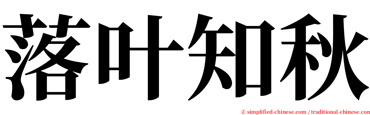 落叶知秋 serif font