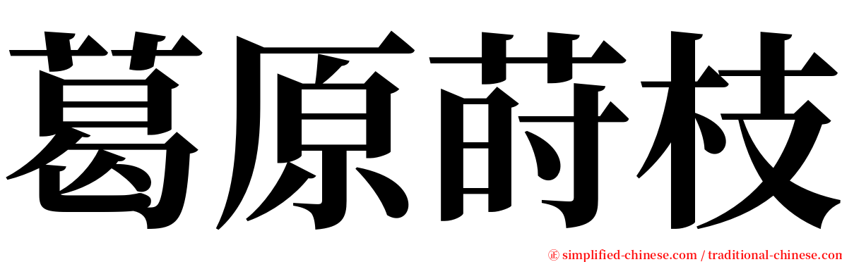 葛原莳枝 serif font