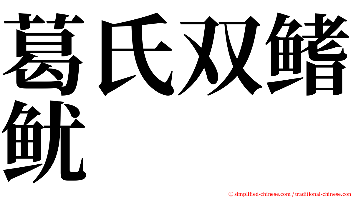 葛氏双鳍鱿 serif font