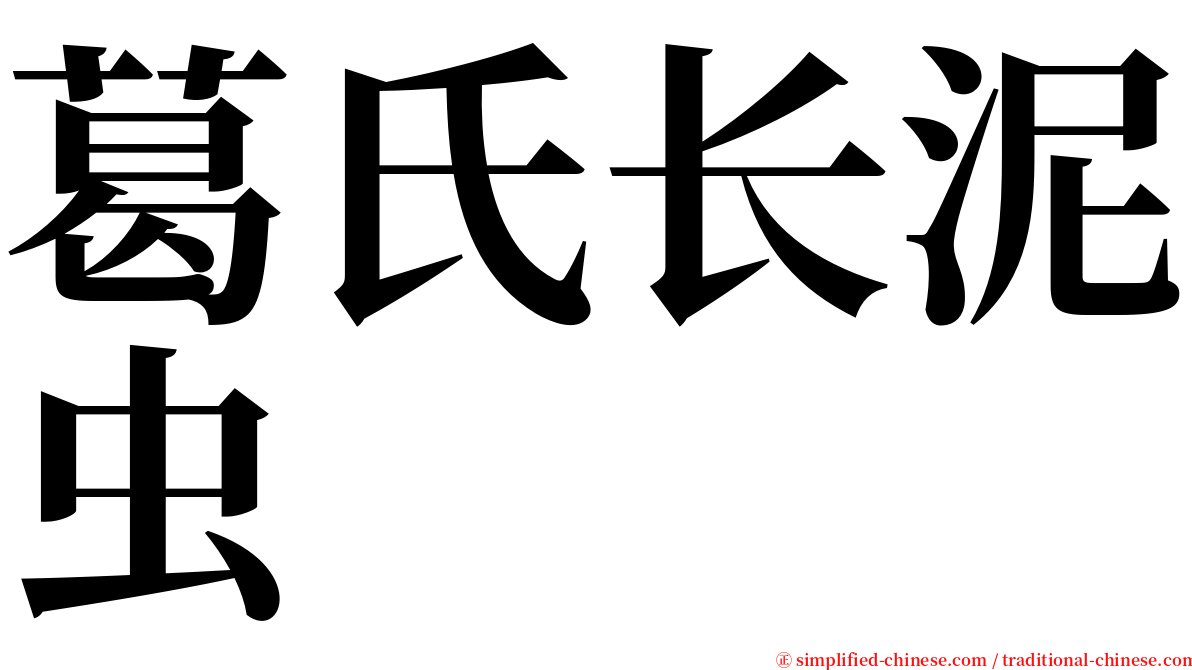 葛氏长泥虫 serif font