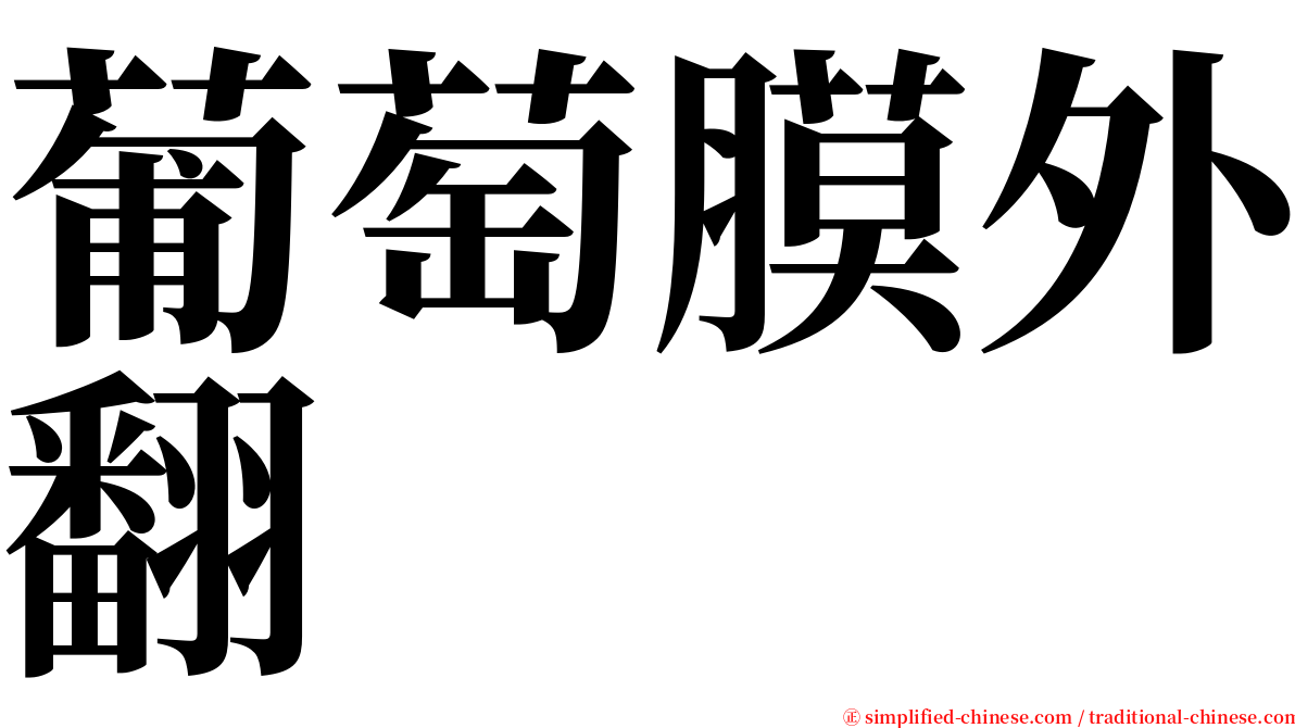 葡萄膜外翻 serif font