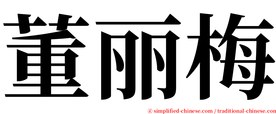 董丽梅 serif font