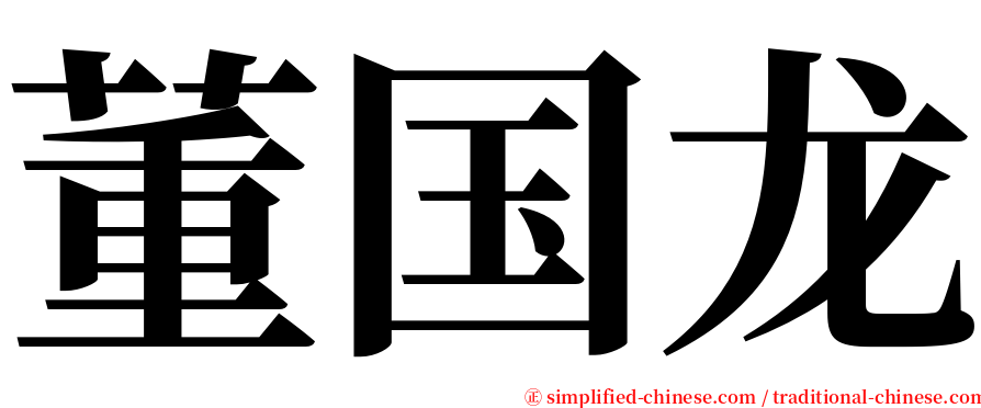 董国龙 serif font