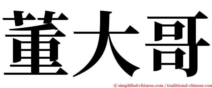 董大哥 serif font