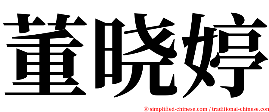 董晓婷 serif font