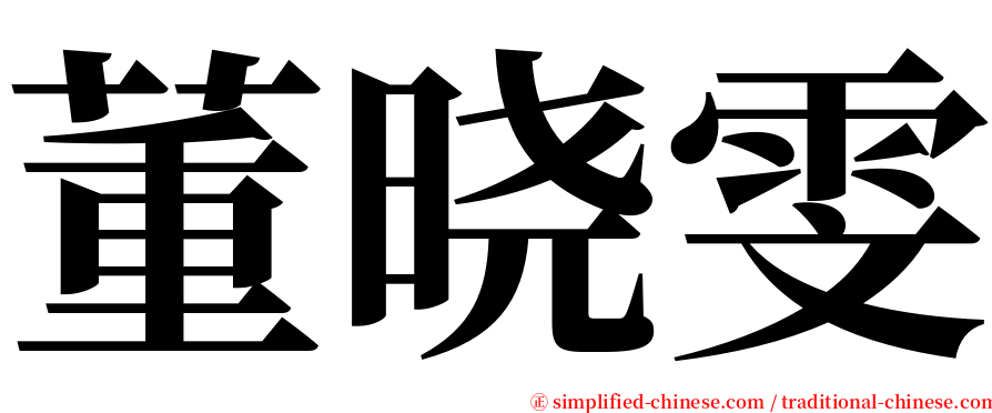 董晓雯 serif font