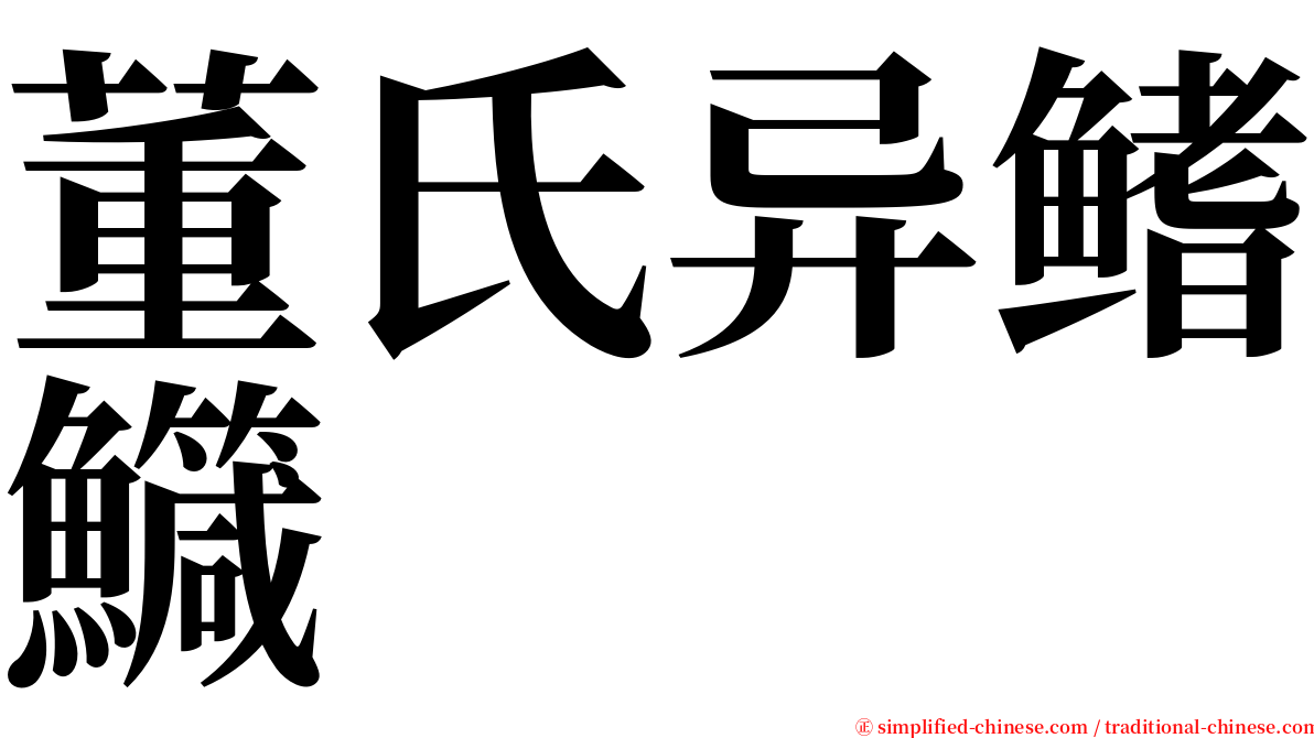 董氏异鳍鱵 serif font