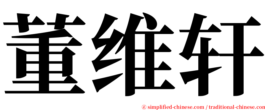 董维轩 serif font
