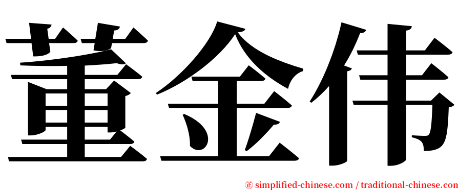 董金伟 serif font