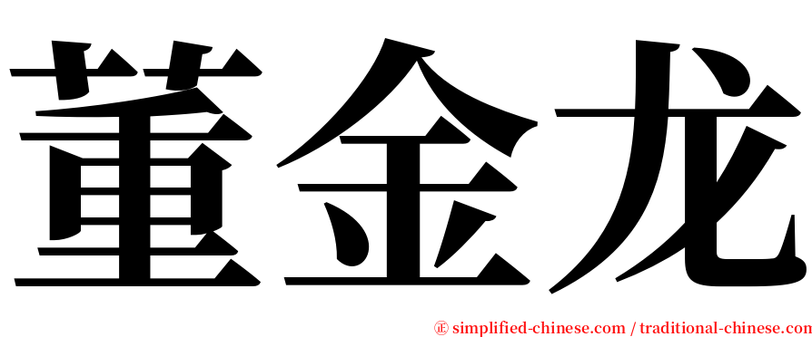 董金龙 serif font