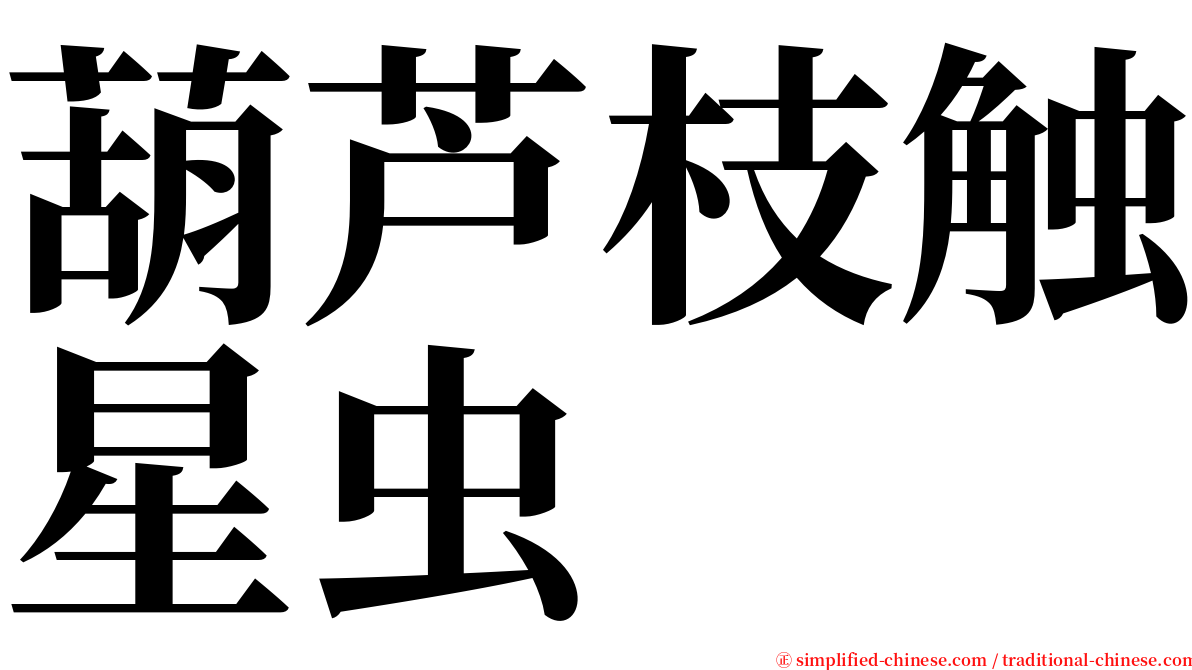 葫芦枝触星虫 serif font