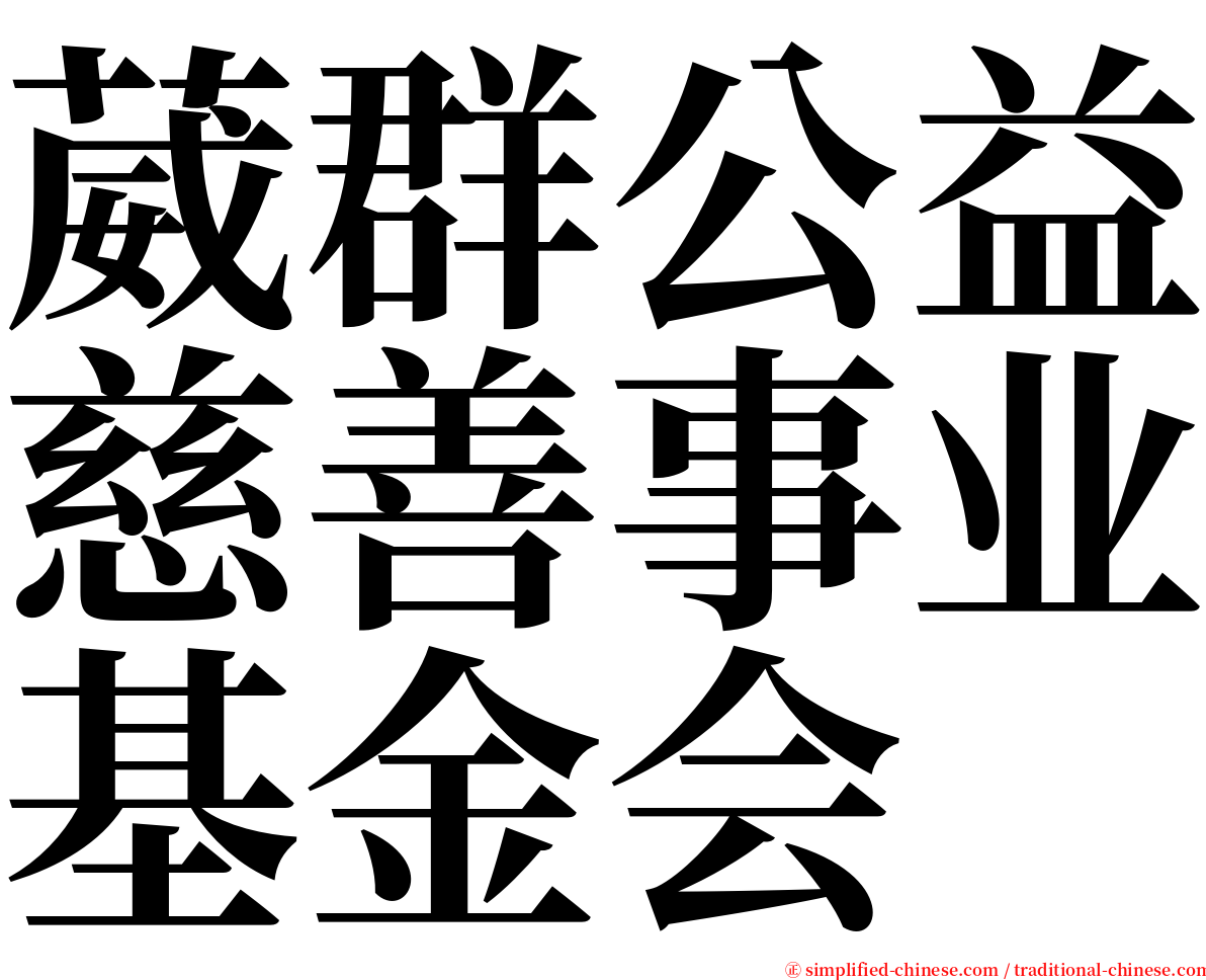 葳群公益慈善事业基金会 serif font