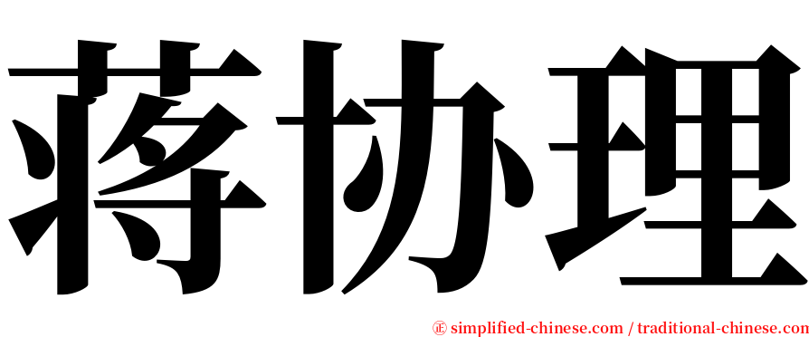 蒋协理 serif font