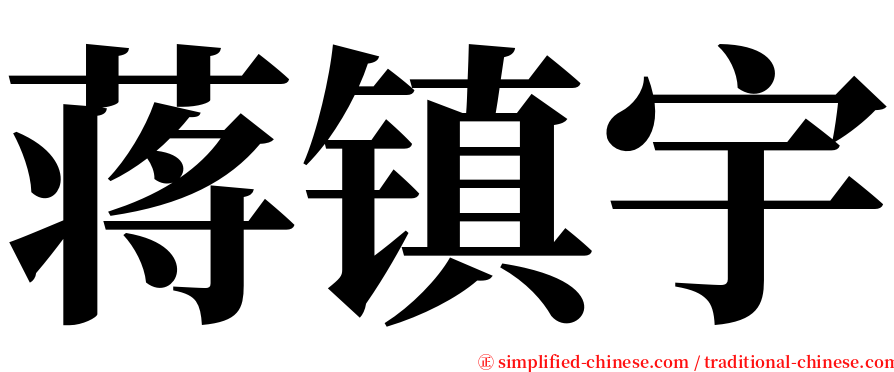 蒋镇宇 serif font