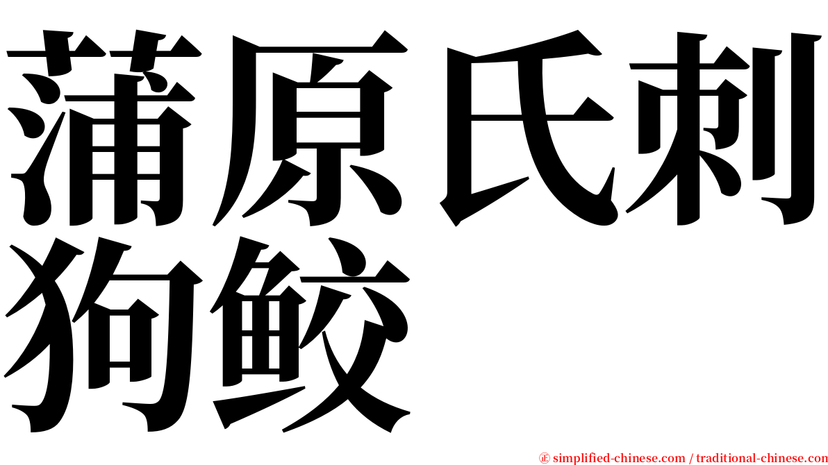 蒲原氏刺狗鲛 serif font