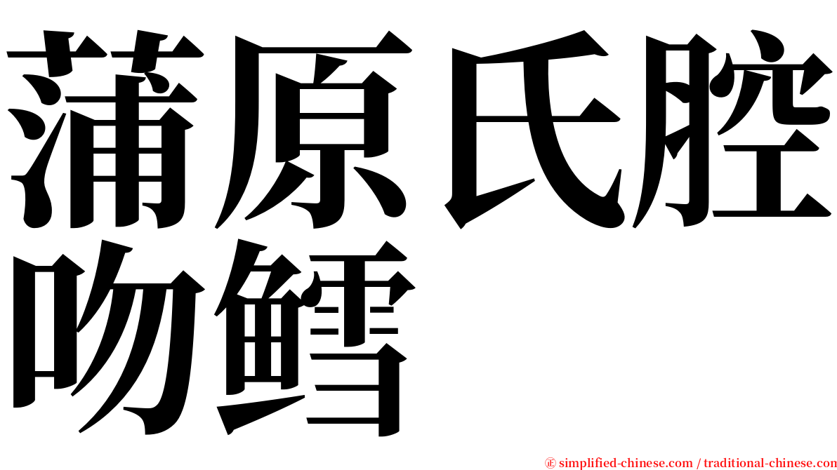 蒲原氏腔吻鳕 serif font