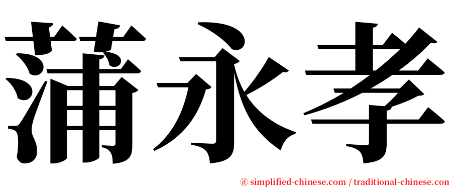 蒲永孝 serif font