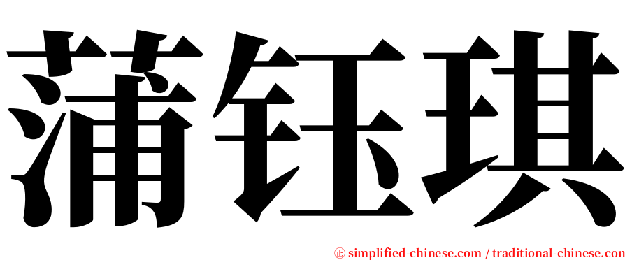 蒲钰琪 serif font