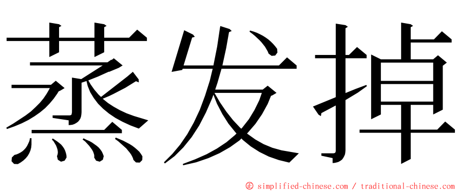 蒸发掉 ming font