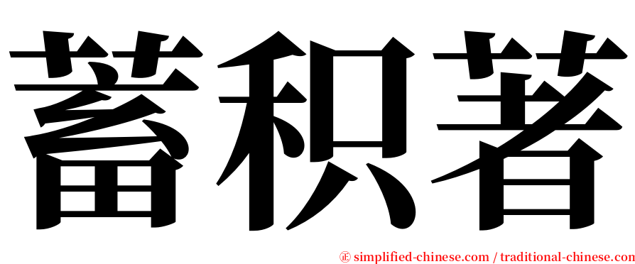 蓄积著 serif font