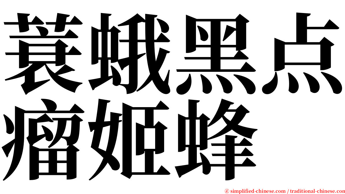 蓑蛾黑点瘤姬蜂 serif font