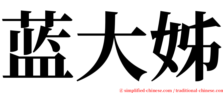 蓝大姊 serif font