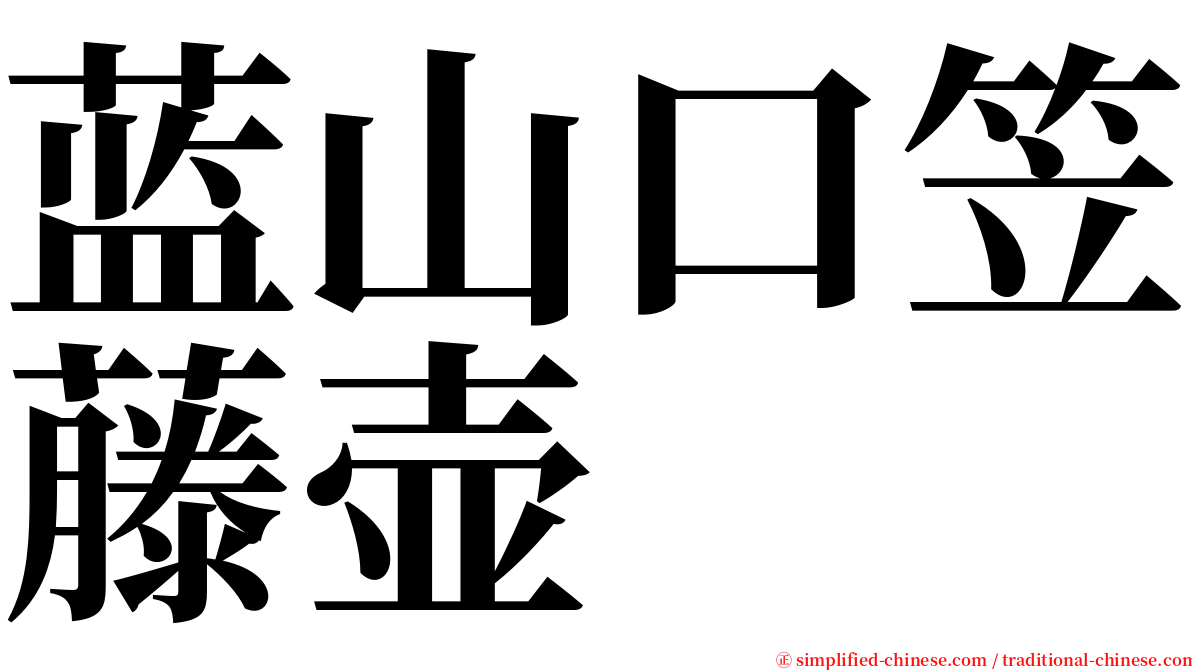 蓝山口笠藤壶 serif font