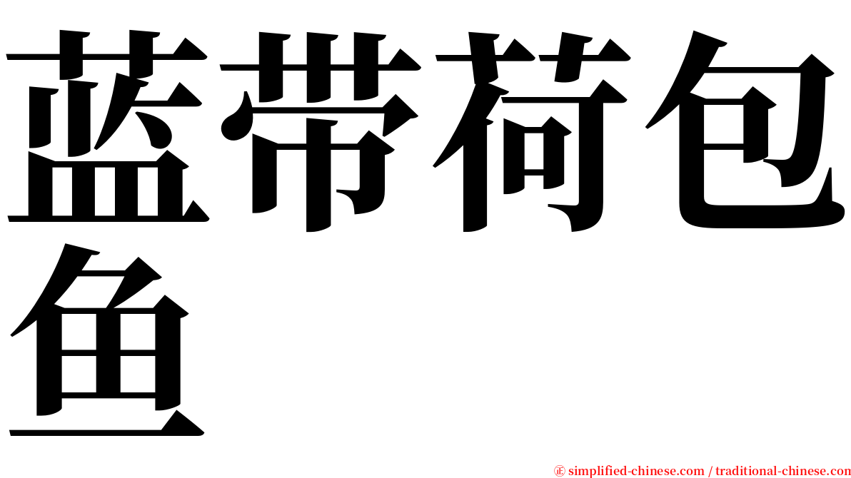 蓝带荷包鱼 serif font