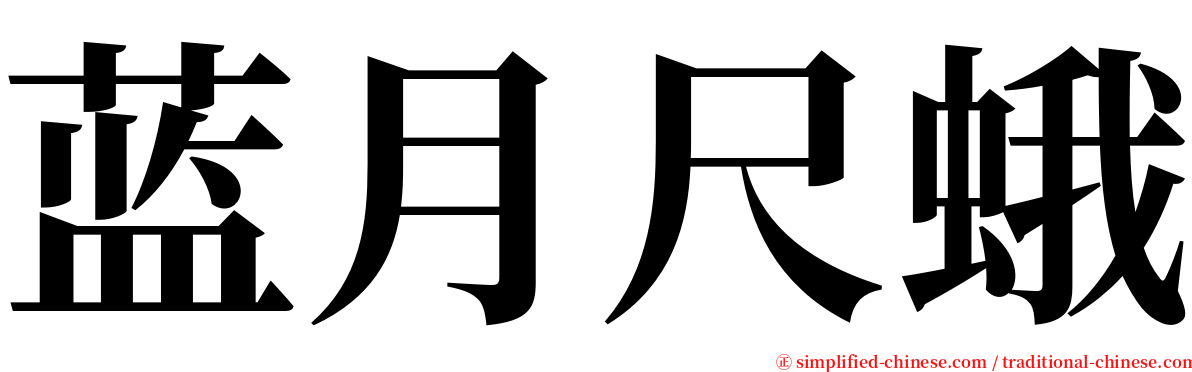 蓝月尺蛾 serif font