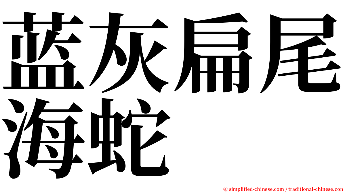 蓝灰扁尾海蛇 serif font